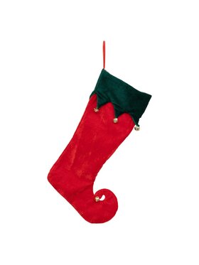 MIAhome MIAhome Ozdoba Skarpeta świąteczna aksamitna na prezenty Elf 45 cm Czerwony