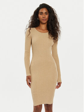 Guess Guess Trikotāžas kleita Vanessa W4BK24 Z3I22 Bēšs Regular Fit