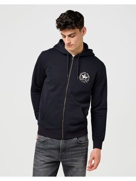 Wrangler Wrangler Bluza GRAPHIC ZIP HOODIE Czarny Regular Fit
