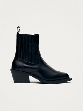 ALOHAS ALOHAS Botki Denver Black Leather Ankle Boots Czarny