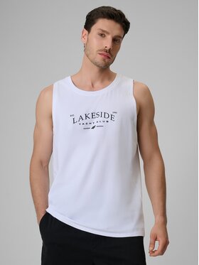 4F 4F Tank top 4FRSS26TSLEM331-10S Biały Regular Fit