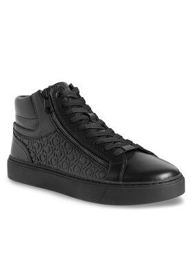 Calvin Klein Calvin Klein Laisvalaikio batai High Top Lace Up W/Zip Mono HM0HM01180 Juoda