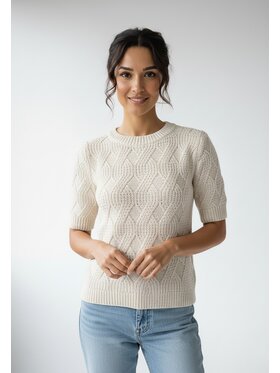 FIGL FIGL Sveter M1261 Béžová Regular Fit