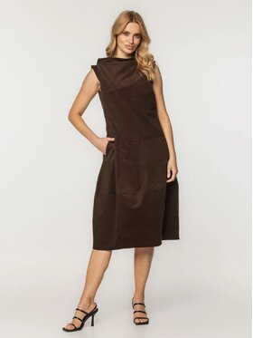 Willsoor Willsoor Sukienka codzienna 67972 Brązowy A-Line Fit