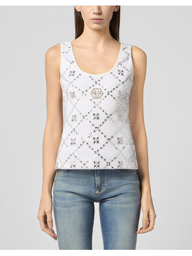 PHILIPP PLEIN PHILIPP PLEIN Tank top 30723 Bílá Skin Tight Fit