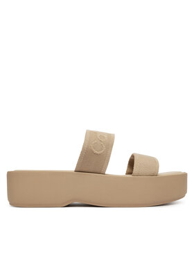 Calvin Klein Calvin Klein Klapki Flatform Sndl Webbing HW0HW02878 Beżowy