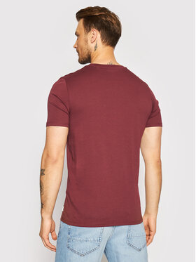 Jack&Jones Majica Organic Basic 12156101 Bordo Rdeča Slim Fit