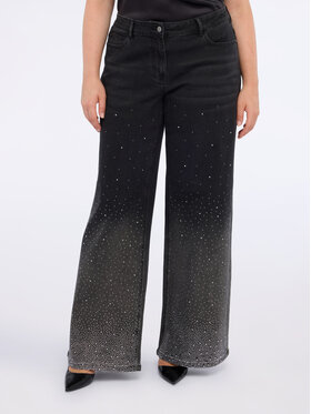 Fiorella Rubino Fiorella Rubino Jeansy P421T005118N033 Czarny Flared Fit