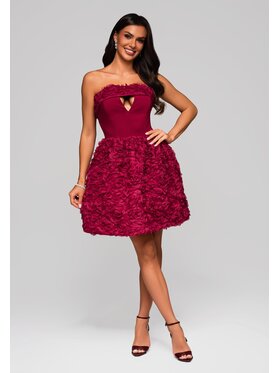 Ombre Ombre Sukienka wieczorowa LA-OM-DLR181 Bordowy Regular Fit