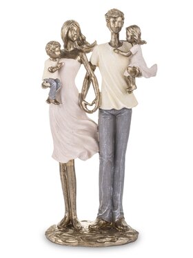MIAhome MIAhome Figurka młodzi rodzice 26x14x8 cm Złoty