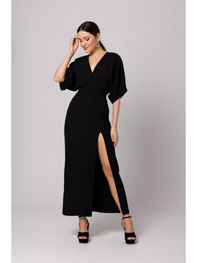 Makover Makover Sukienka codzienna K163 Czarny Modern Fit
