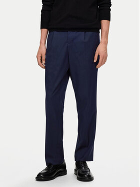 Selected Homme Selected Homme Pantaloni din material 16094358 Bleumarin Tapered Fit