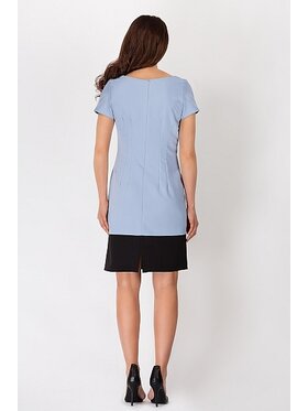 Awama Awama Sukienka A086 Niebieski Basic Fit
