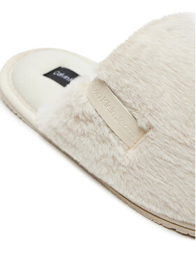 Calvin Klein Jeans Copati Hotel Slipper Fur After Glow YW0YW01593 Écru