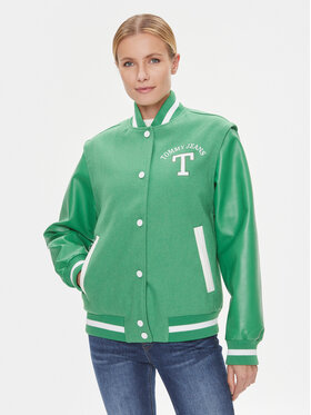 Tommy Jeans Tommy Jeans Geacă bomber Letterman DW0DW15958 Verde Regular Fit