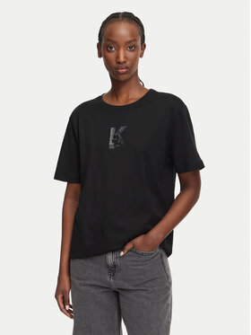 Karl Lagerfeld Jeans Karl Lagerfeld Jeans T-shirt B3W17018 Crna Regular Fit