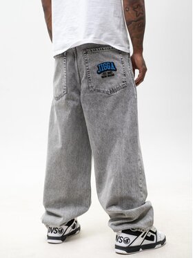 Jigga Wear Jigga Wear Jeansy Szerokie luźne streetwear uliczne premium 129195 Szary Baggy Fit