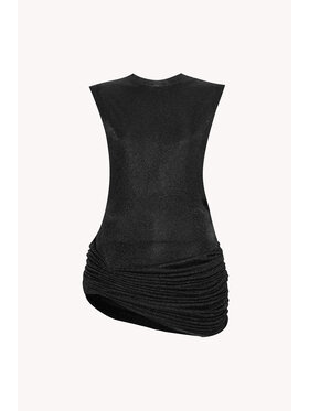 Epuzer Epuzer Sukienka wieczorowa Metallic mesh drape Czarny Regular Fit