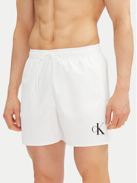 Calvin Klein Swimwear Calvin Klein Swimwear Pantaloncini da bagno KM0KM01101 Bianco Regular Fit