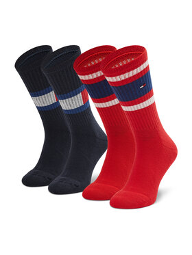 Tommy Hilfiger Tommy Hilfiger Σετ 2 ζευγάρια ψηλές κάλτσες unisex 394020001 Κόκκινο