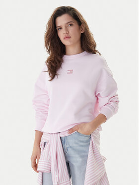 Tommy Jeans Tommy Jeans Pulóver Badge DW0DW17325 Rózsaszín Boxy Fit