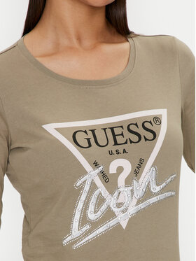 Guess Bluza Icon W4YI33 I3Z14 Zelena Slim Fit