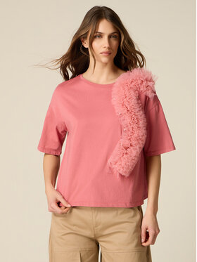 Oltre Oltre T-Shirt G014J004371N006 Różowy Regular Fit