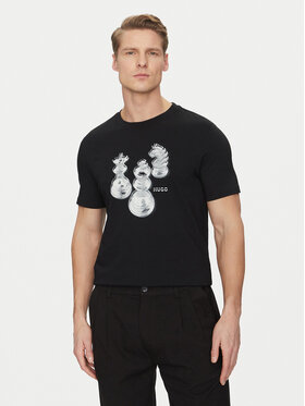 HUGO HUGO T-Shirt Dischach 50532918 Czarny Regular Fit