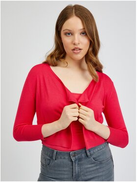 Orsay Orsay Kardigan 538028324000__L Różowy Cropped Fit