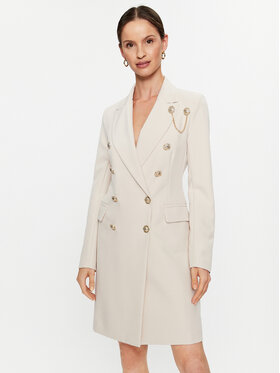 Maryley Maryley Koktejlové šaty 23IB300/41LA Écru Regular Fit