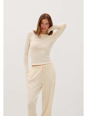 Mirons Mirons Komplet bluzka i spodnie soft Kremowy Regular Fit