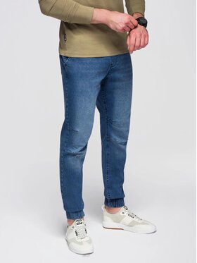Ombre Ombre Jeansy OM-PADJ-0267 Niebieski Jogger Fit