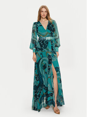 Fracomina Fracomina Sommerkleid FQ24SD3017W412N4 Türkisfarben Regular Fit