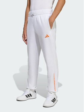 adidas adidas Spodnie materiałowe 152271 Biały Regular Fit