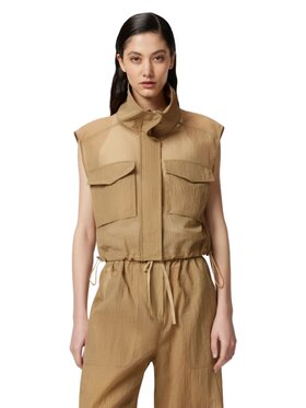 PINKO PINKO Kamizelka Gilet donna Beżowy Regular Fit