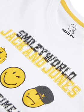 Jack&Jones Junior Majica SMILEY WORLD 12223445 Bela Regular Fit