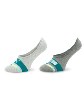 Puma Puma Set od 2 para dječjih niskih čarapa Kids Seasonal Footie 2P 938009 Siva