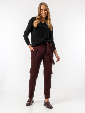 Ciepielewska Ciepielewska Spodnie damskie Hila Bordowy Flattering Fit