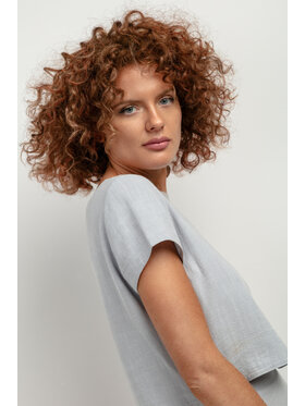 Tessita Tessita T-Shirt TOP T401_2_S Szary Classic Fit