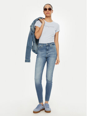 Tommy Jeans Tommy Jeans Tričko Linear DW0DW18398 Modrá Slim Fit