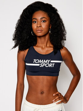 Tommy Sport Sportinė liemenėlė Mid Logo S10S100451 Tamsiai mėlyna