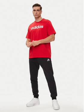 Adidas Majica Essentials Single Jersey Linear Embroidered Logo T-Shirt IC9278 Rdeča Regular Fit