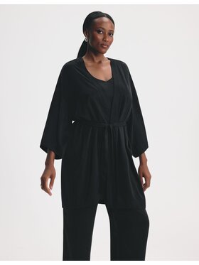 Esotiq Esotiq Szlafrok 46074 Czarny Regular Fit