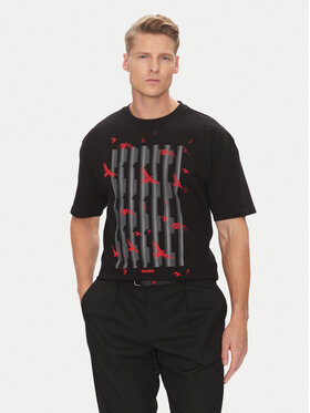 HUGO HUGO Тишърт Digraph 50542581 Черен Oversize