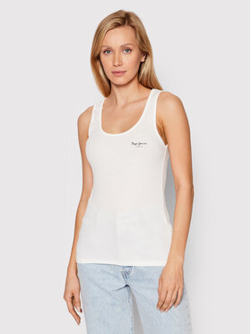 Pepe Jeans Pepe Jeans Top Duni PL505063 Biela Slim Fit