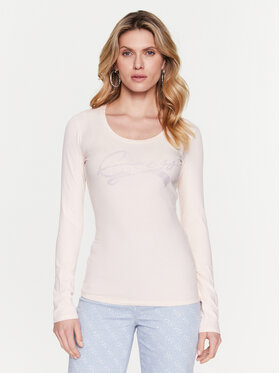 Guess Guess Blúz Adelina W3RI49 J1314 Rózsaszín Slim Fit