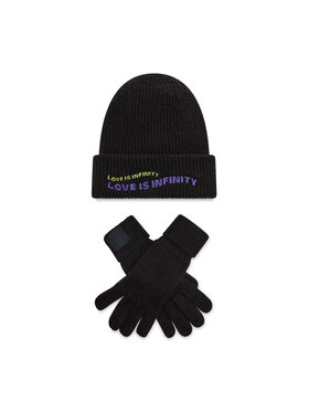 Desigual Desigual Комплект шапка и ръкавици 21WAOA40 Черен