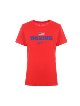 Nike Nike T-Shirt WOMENS NIKE TRAINING TEE Czerwony Basic Fit