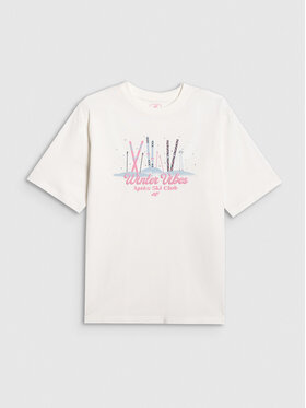 4F 4F T-Shirt APRES SKI Biały Loose Fit