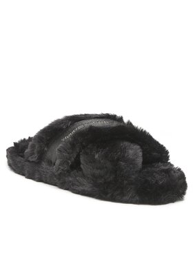 Tommy Hilfiger Tommy Hilfiger Пантофи Fur Home Slippers Wiht Straps FW0FW06889 Черен